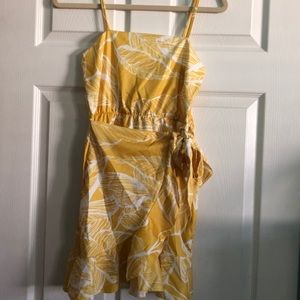 yellow wrap dress